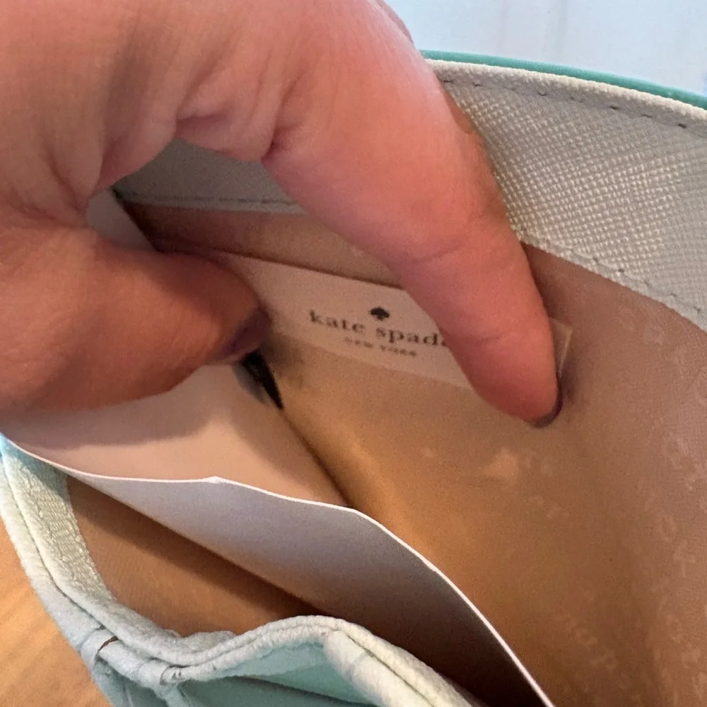 kate spade mint green scallop flap wallet